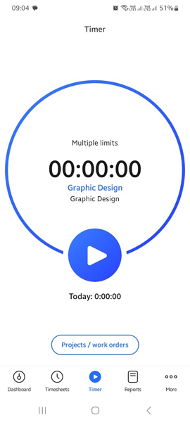 A view of the Hubstaff mobile time tracker