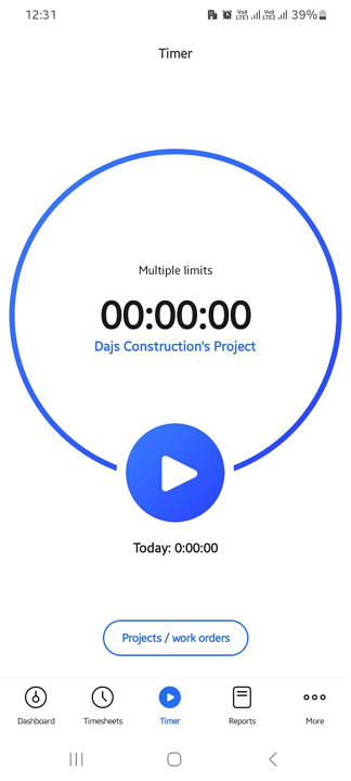 Screenshot showing Hubstaff’s Android app