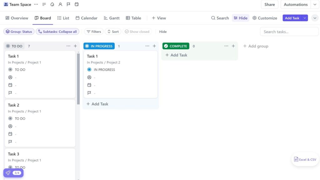 A screenshot of the ClickUp time tracking view
