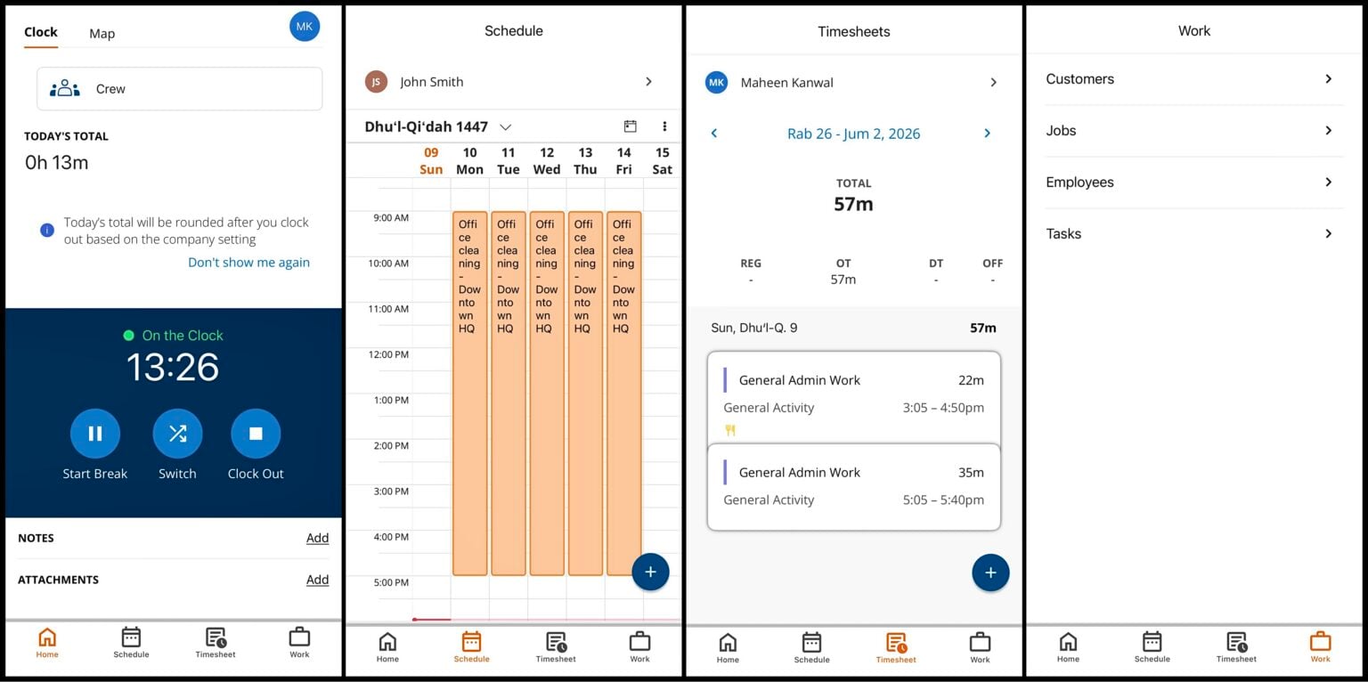 ClockShark&rsquo;s time clock app tracks employee location and lets them clock in and out from jobs.