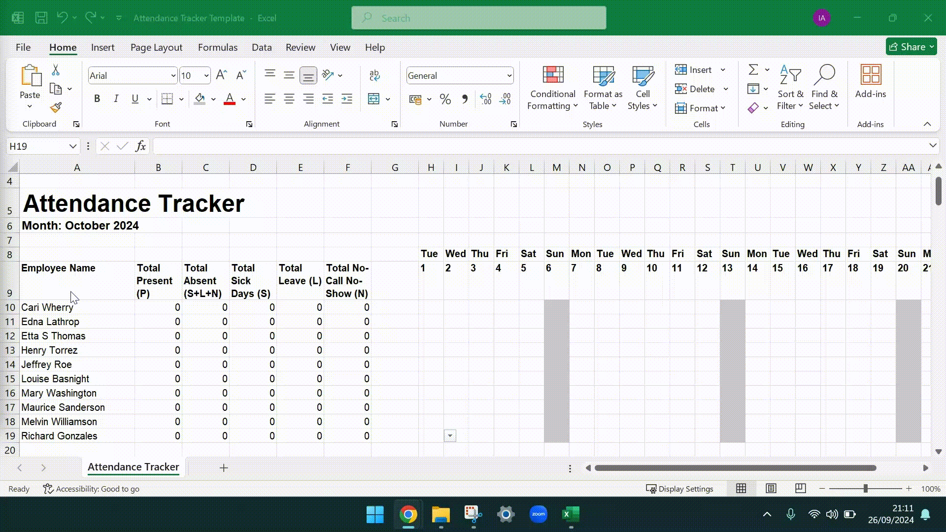 A gif showing how to quickly add borders to a table in Excel