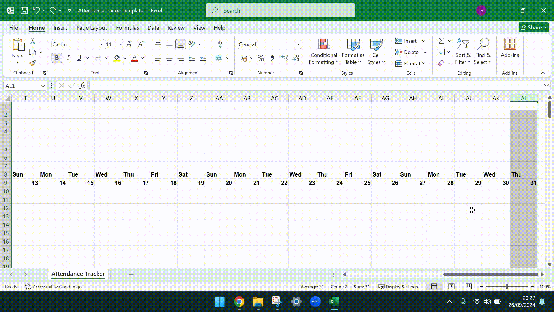 A gif showing how to resize columns in Excel