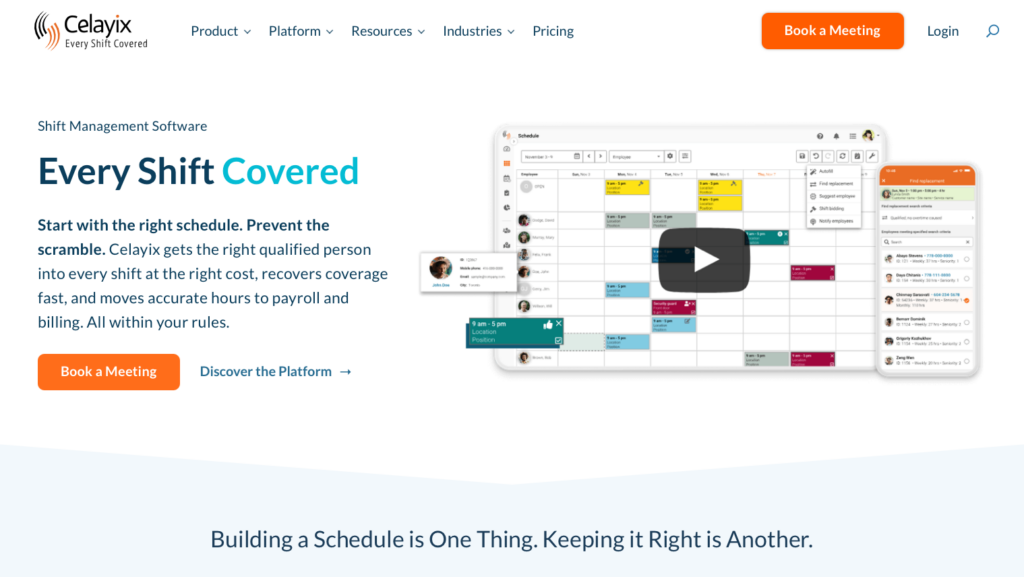 A screenshot of the Celayix homepage