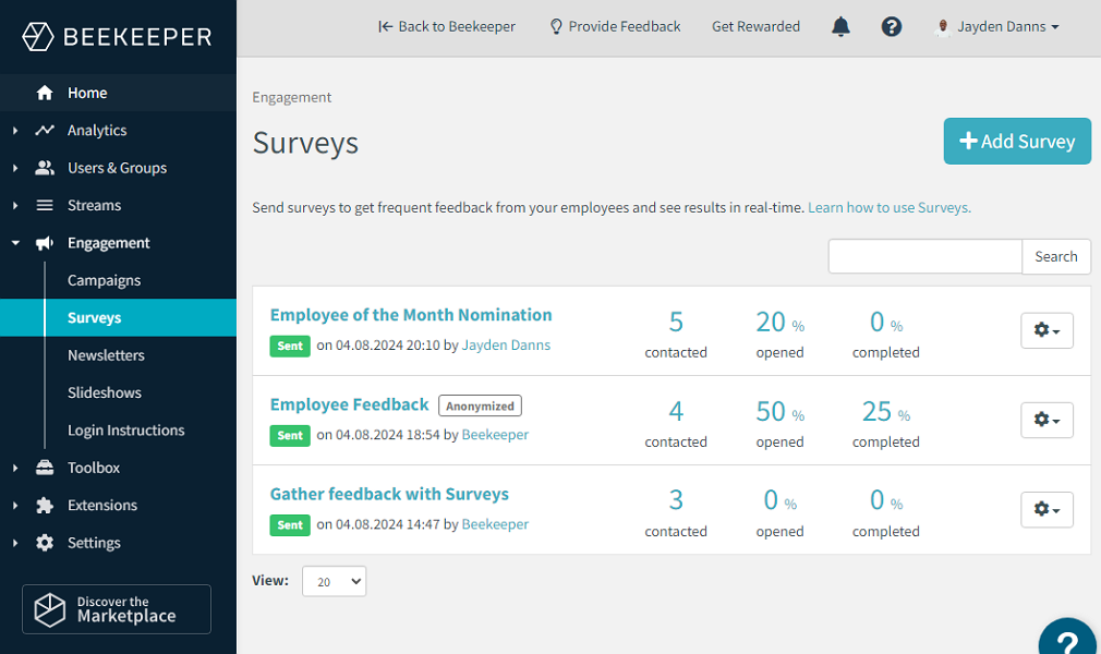 Beekeeper's surveys