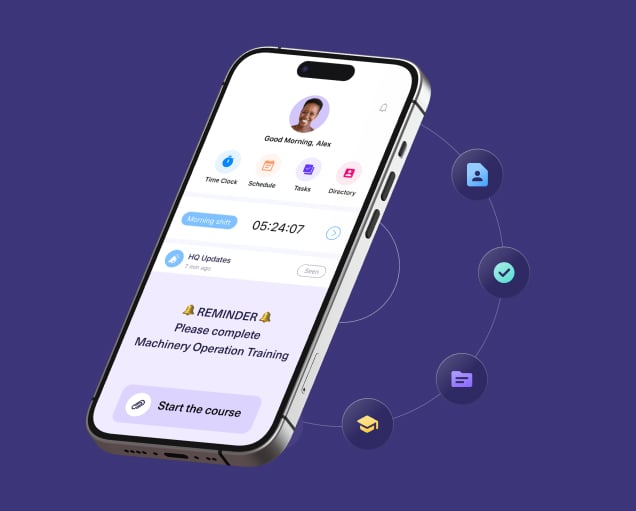 A mobile view of the Connecteam platform