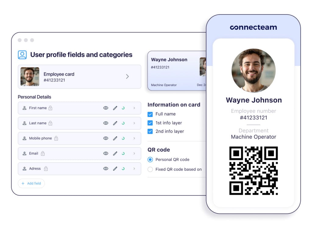 A view of a user's employee ID