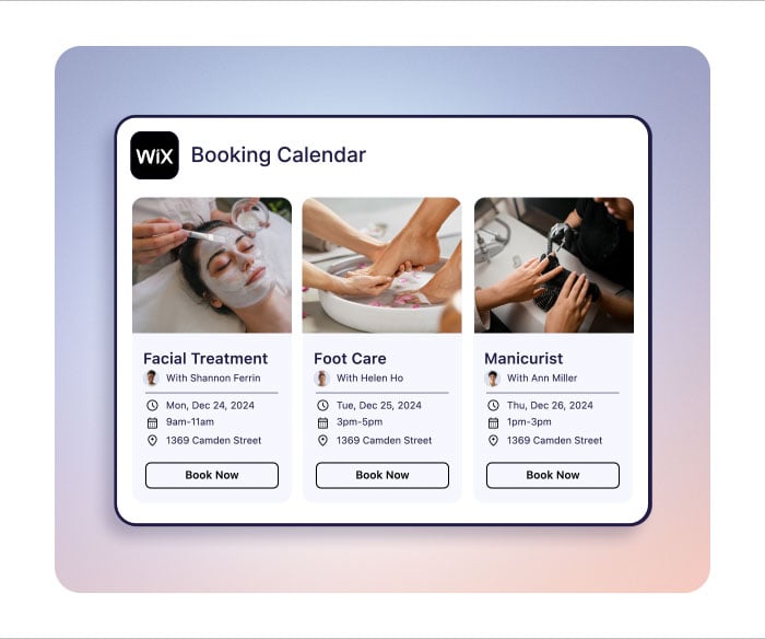 wix bookings interface illustration