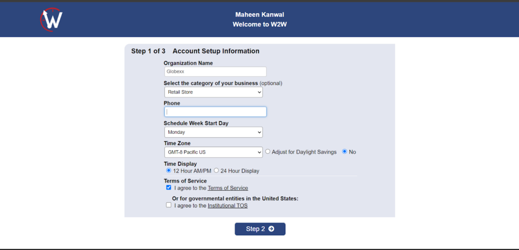 WhenToWork’s account setup is simple and self-explanatory.