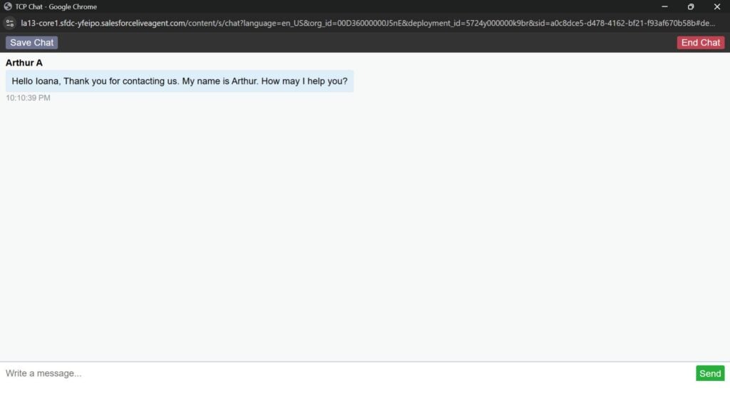 Screenshot of a live chat window with a ScheduleAnywhere agent.