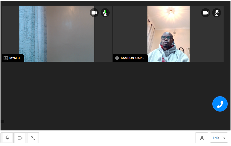 Screenshot showing video call in progress