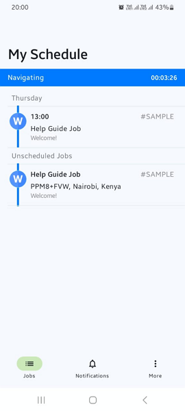 Screenshot showing ServiceM8’s Android app