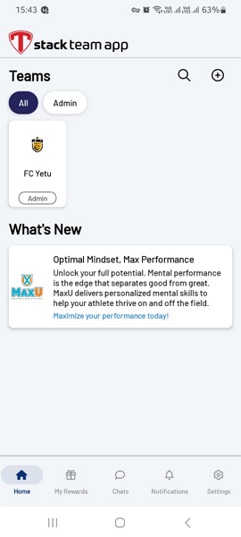 Screenshot showing mobile app home page