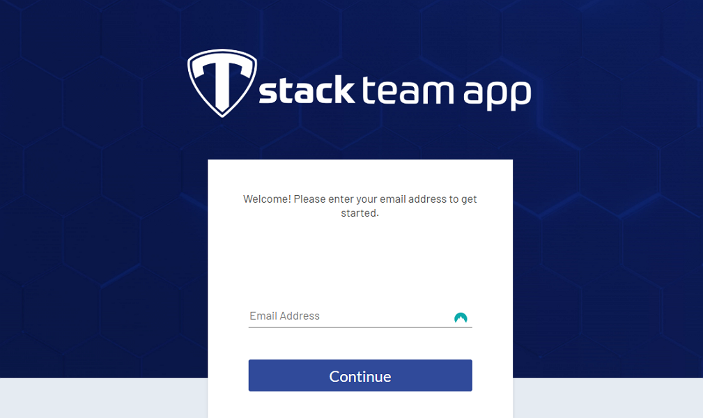 Screenshot showing Team App signup page