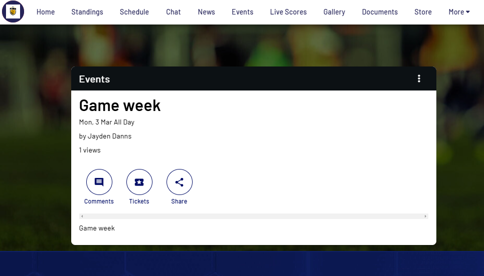 Screenshot showing ticketing button