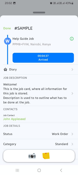 Screenshot showing ServiceM8 on offline mode