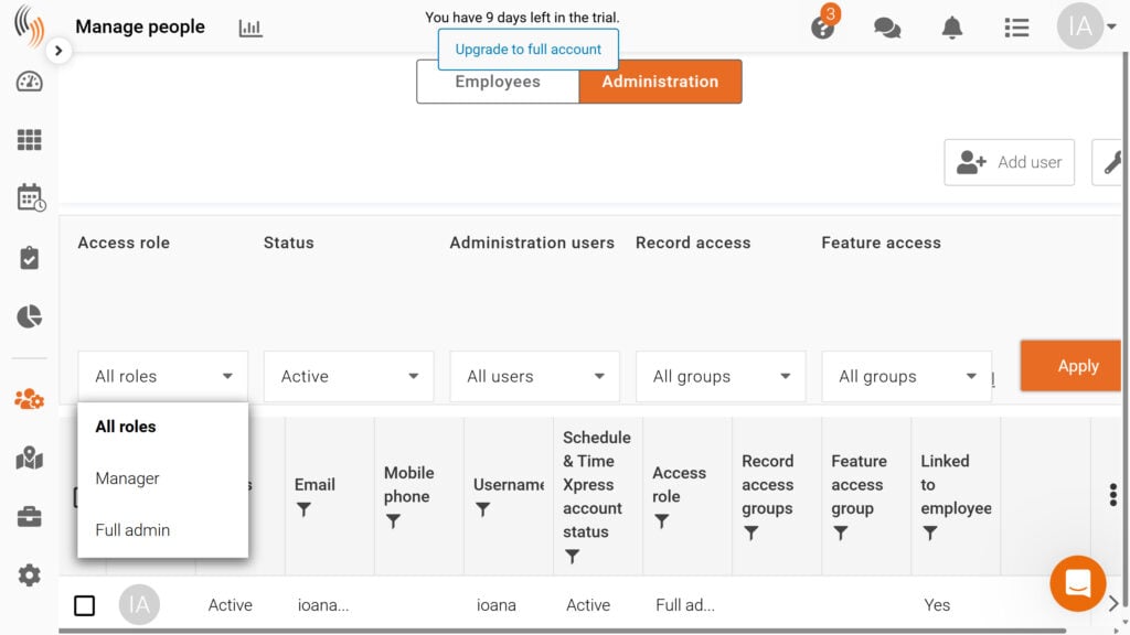 A screenshot of the Celayix access control tools.
