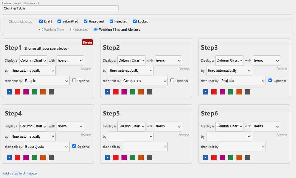 Screenshot showing the reports generation page