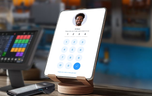 Illustration of Connecteam Kiosk on tablet