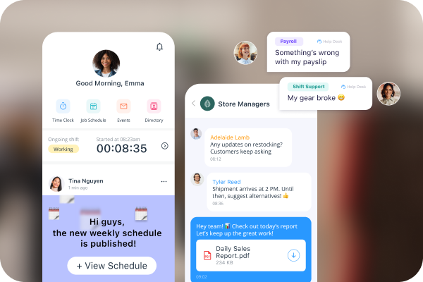 Illustration of Communication with Connecteam