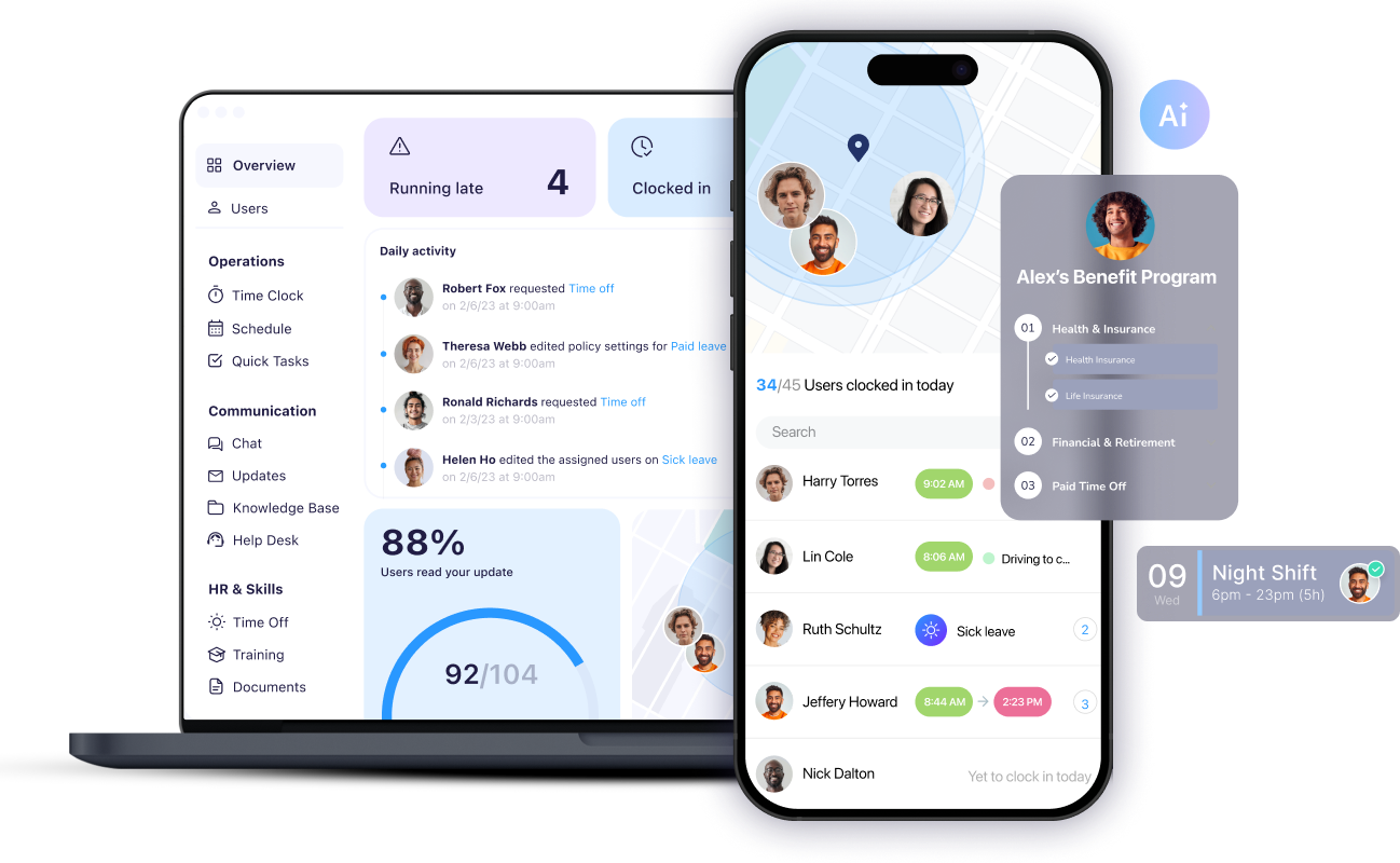 Illustration of Connecteam's platform