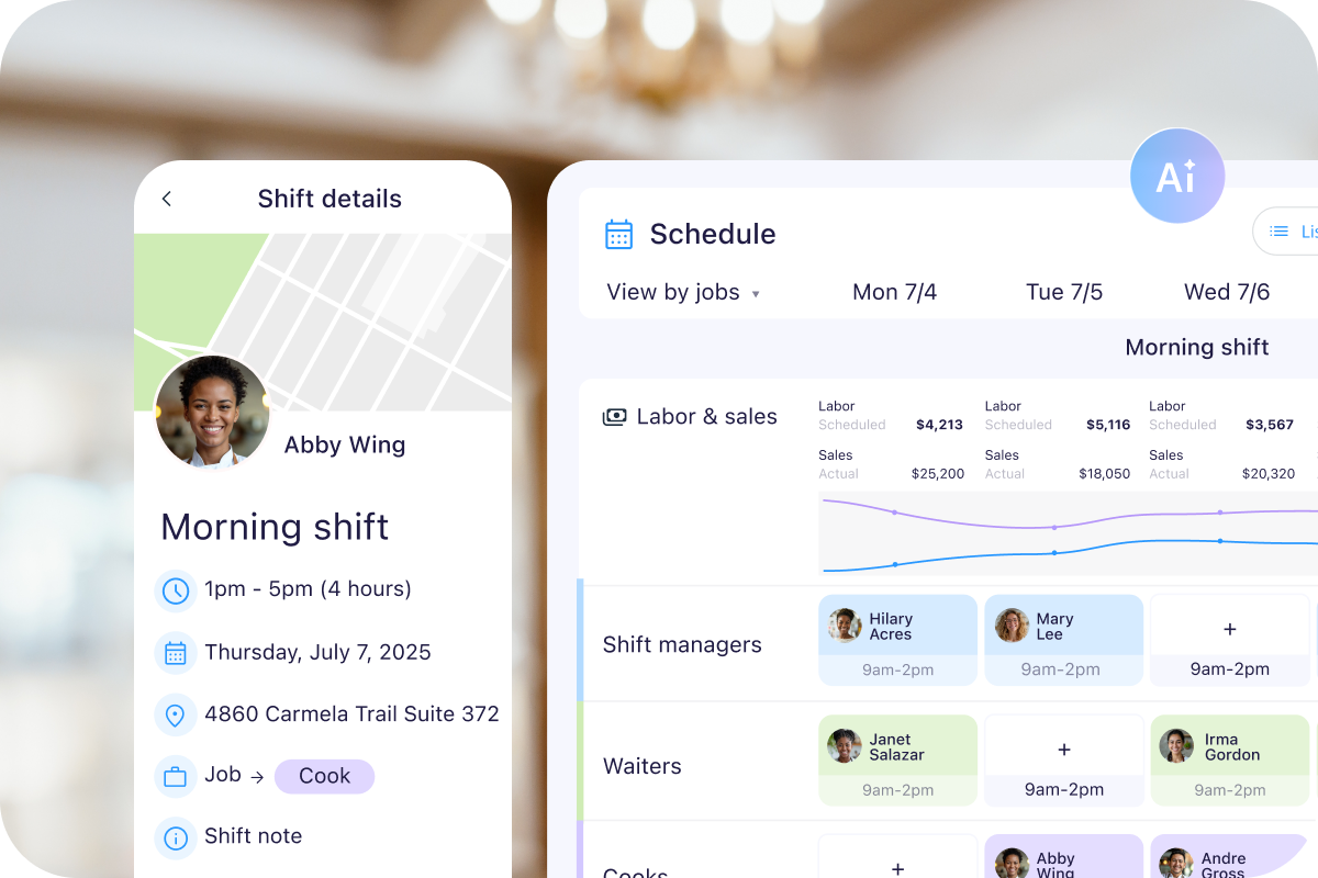 Illustration of scheduling with Connecteam