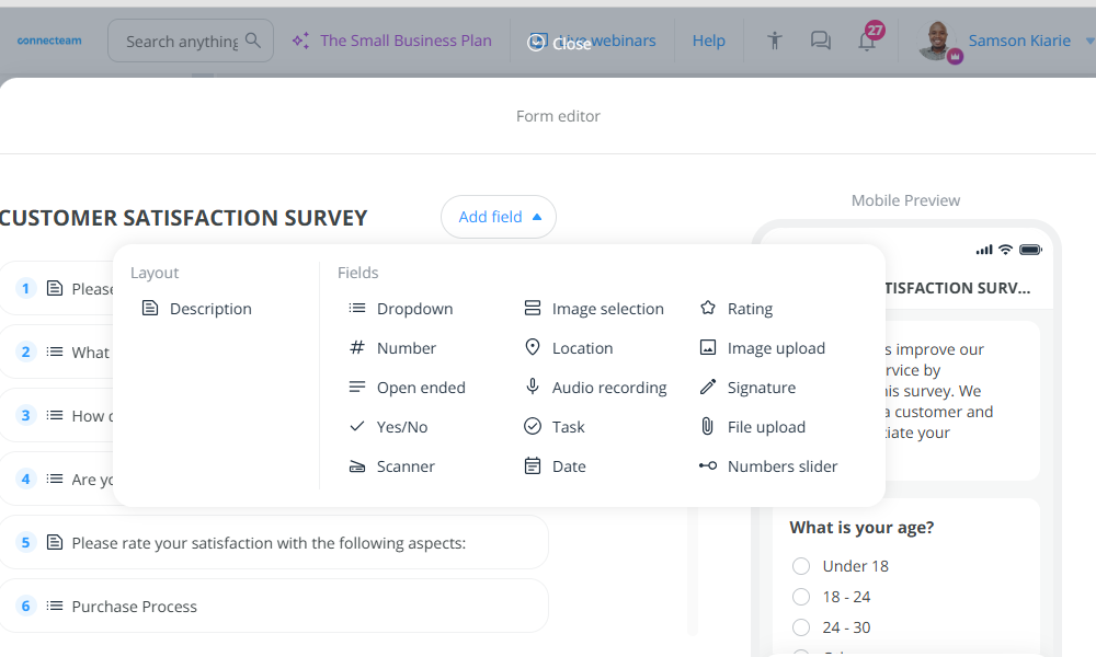 Connecteam's form