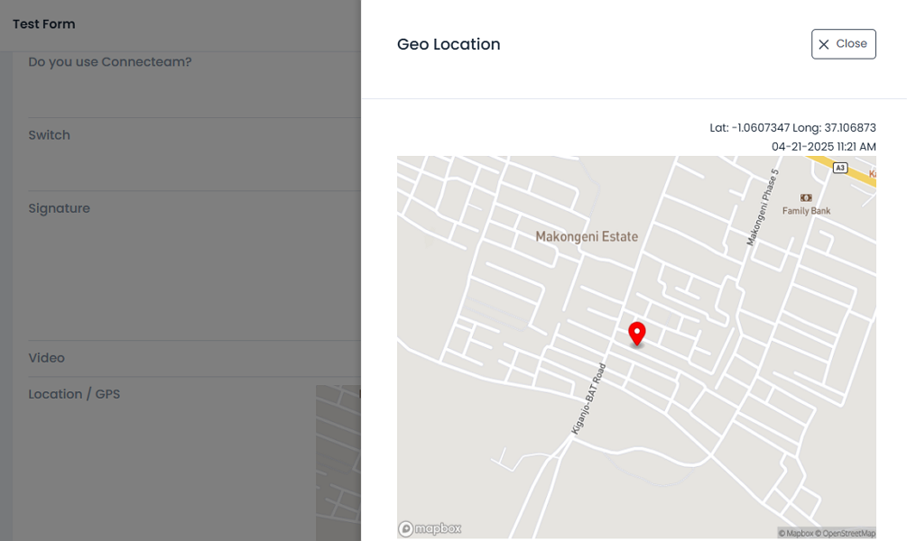 Screenshot showing where a response was added 