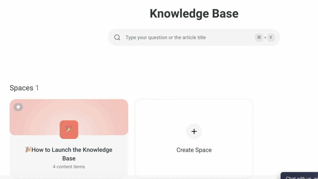 iSpring Learn’s searchable knowledge base, where you can securely store and search for company documents and organize them into spaces.