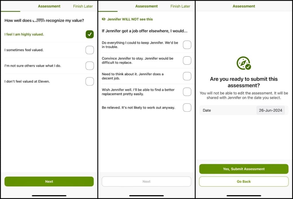 Screenshots of BambooHR on mobile