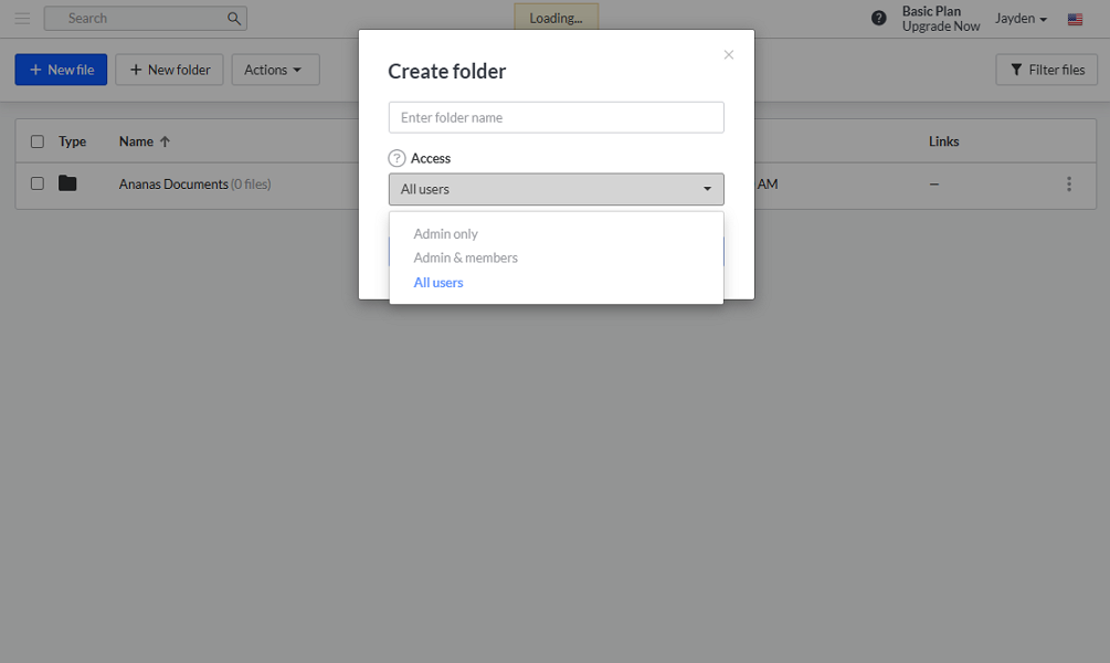 Screenshot showing file’s access permission levels.