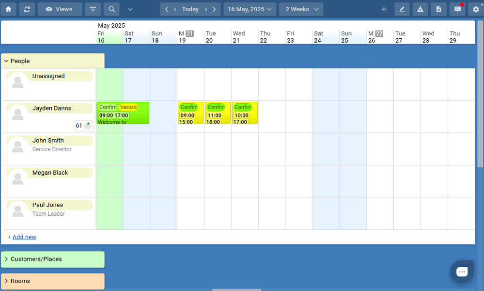 Screenshot showing the Schedule it default home page.  