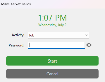 Screenshot showing kiosk mode.