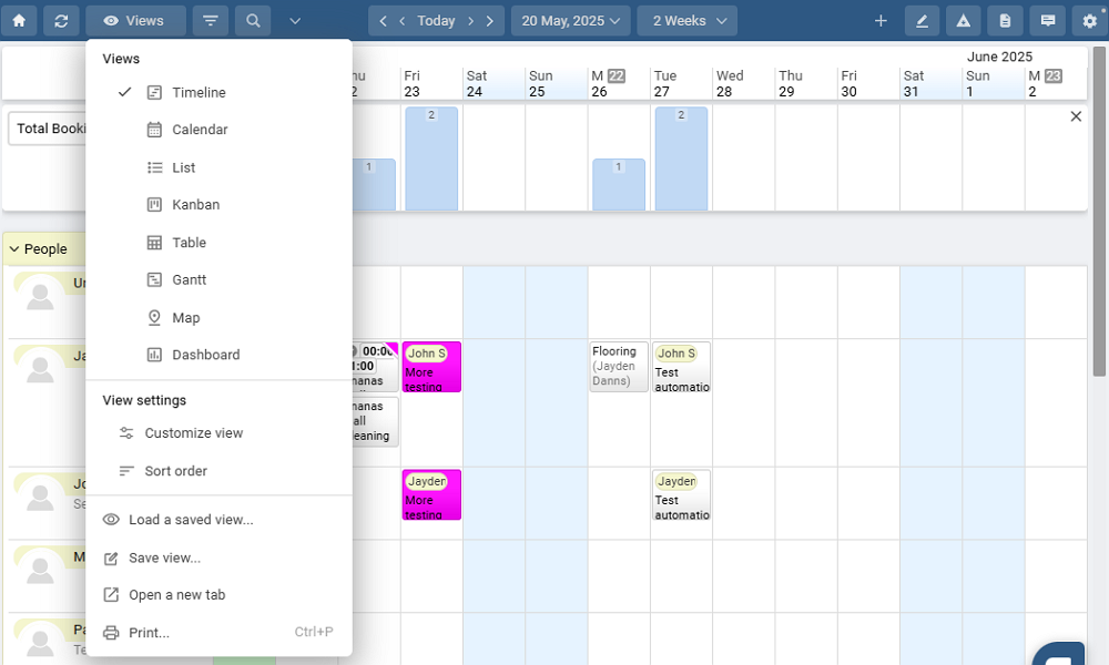 Screenshot showing Schedule it schedule views.  