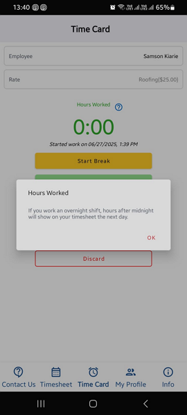 Screenshot showing split-time notice.