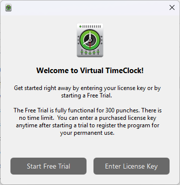 Screenshot showing welcome wizard