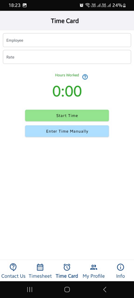 Screenshot showing DOL-Timesheet’s home page.