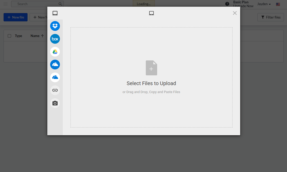 Screenshot showing file upload window
