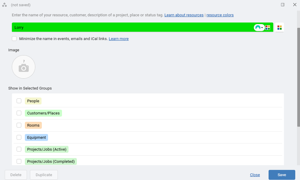 Screenshot showing resource tab. 