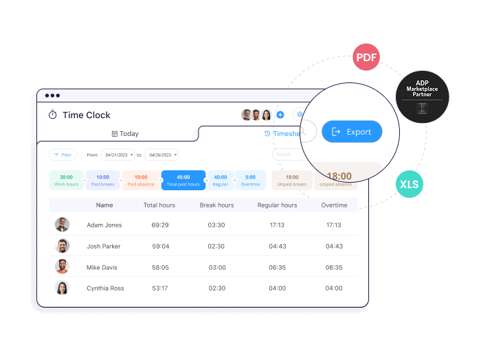 ADP Payroll Integrations in Connecteam's timesheets