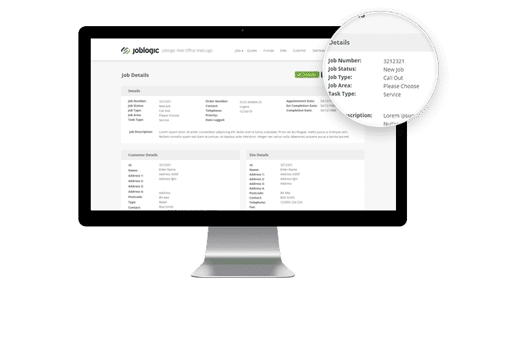 Joblogic’s customer portal showing how customers receive updates on job status and cost