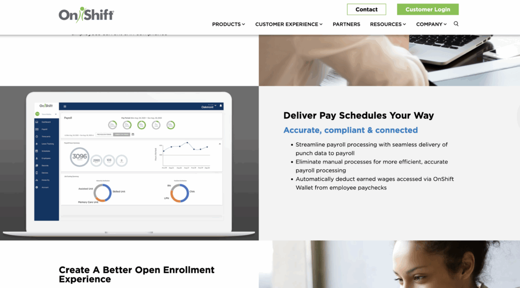 A close-up view of OnShift’s reporting and analytics dashboard. 