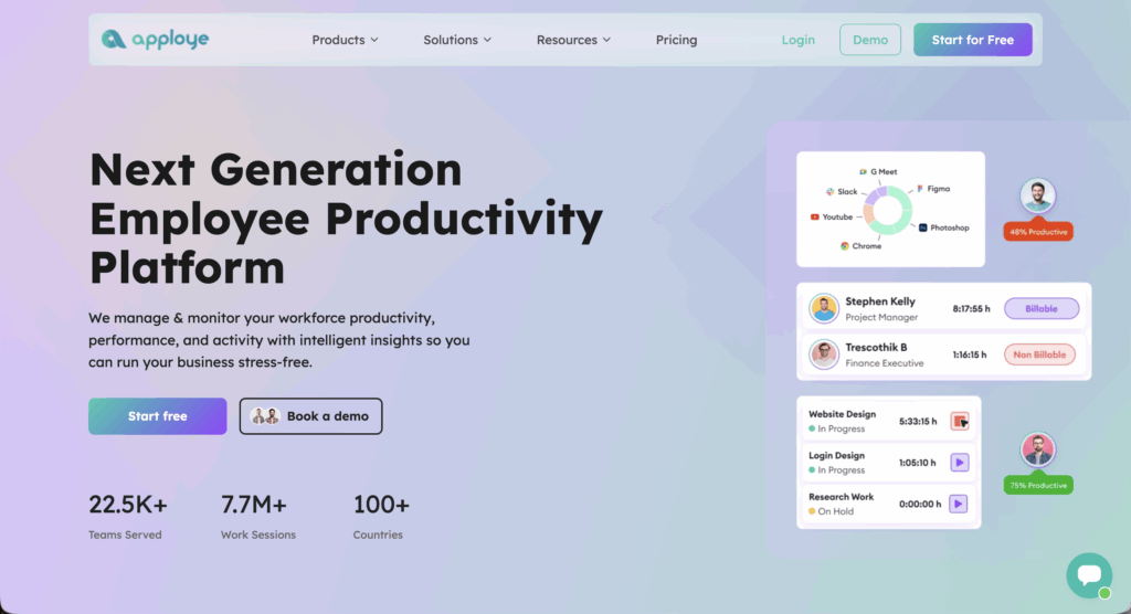 Apploye's homepage
