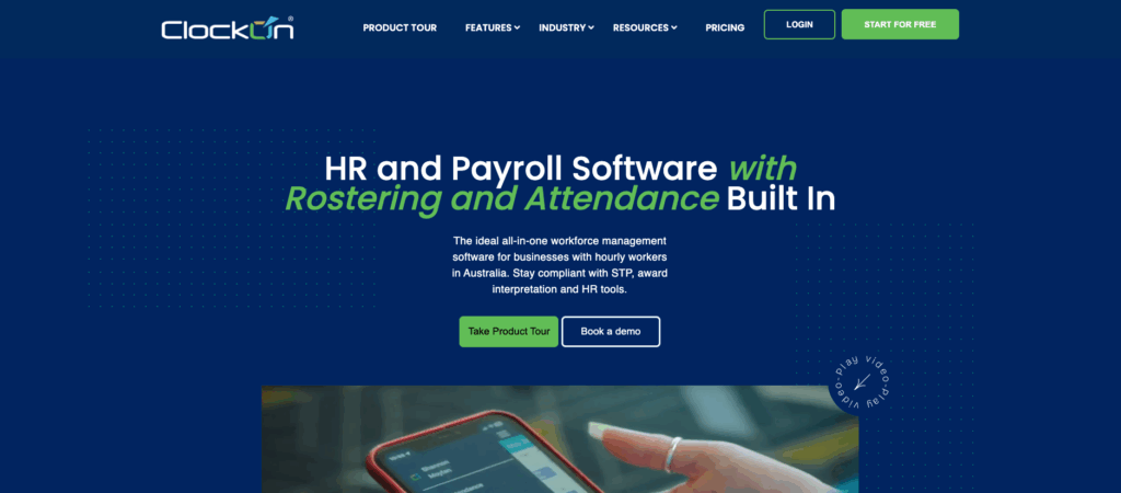 clockon homepage screenshot