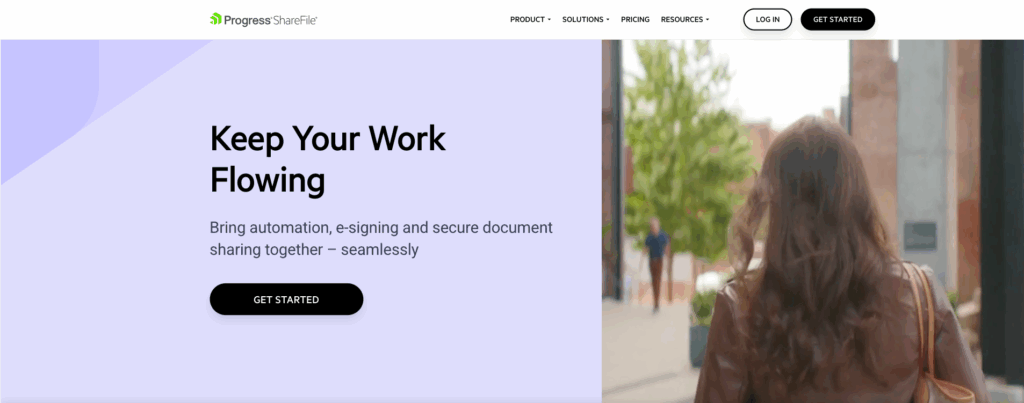 Progress ShareFile homepage screenshot