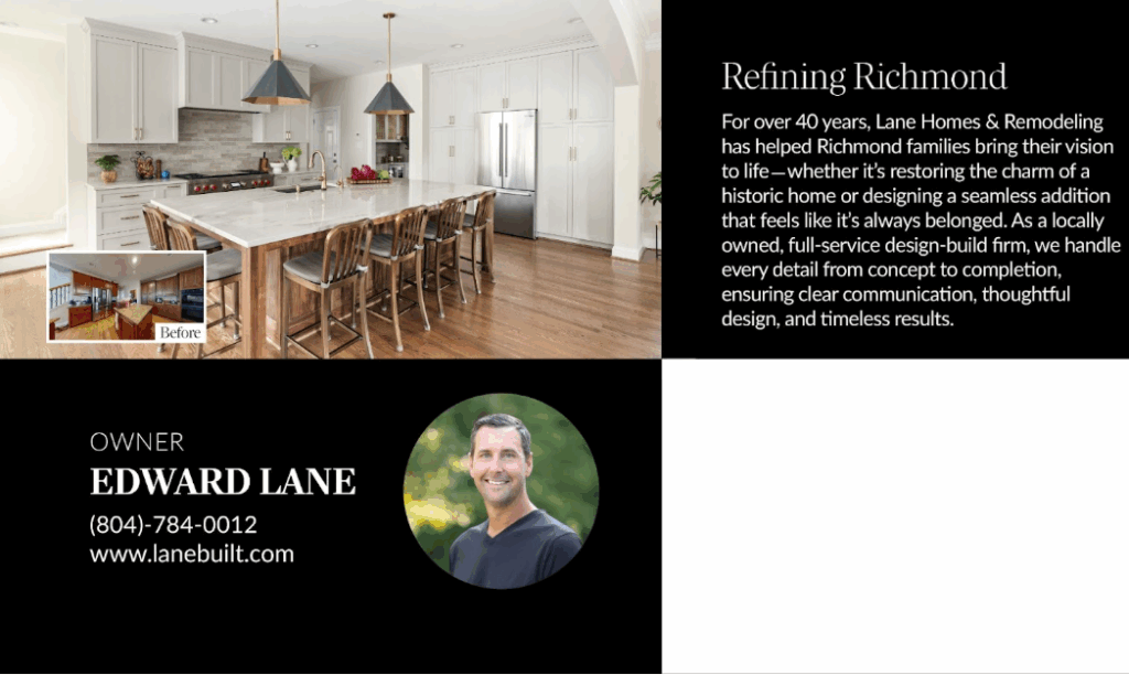 Construction flyer courtesy of Lane Homes & Remodeling.