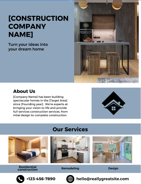 Construction flyer template