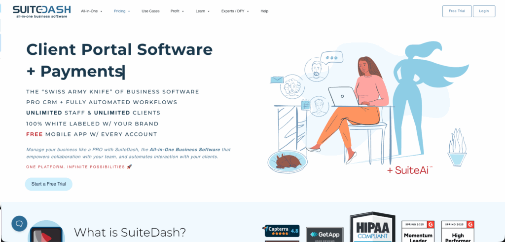 SuiteDash homepage