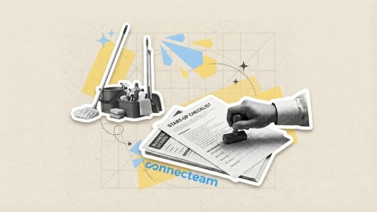 An illustration of a hand stamping cleaning business forms needed to start a cleaning business