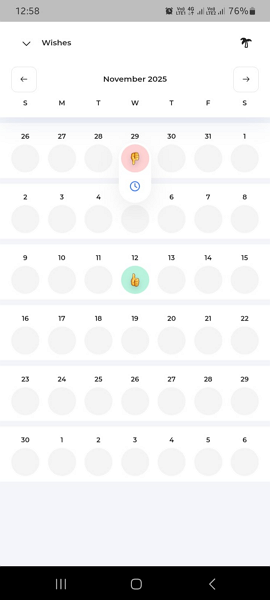 Screenshot showing the availability page on the Android app.