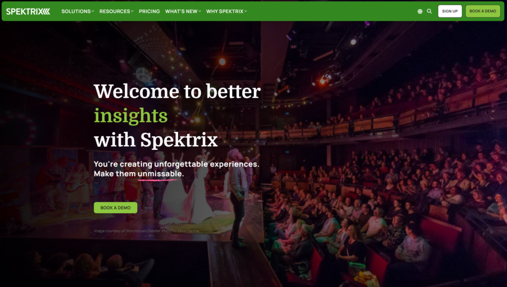 Spektrix homepage screenshot